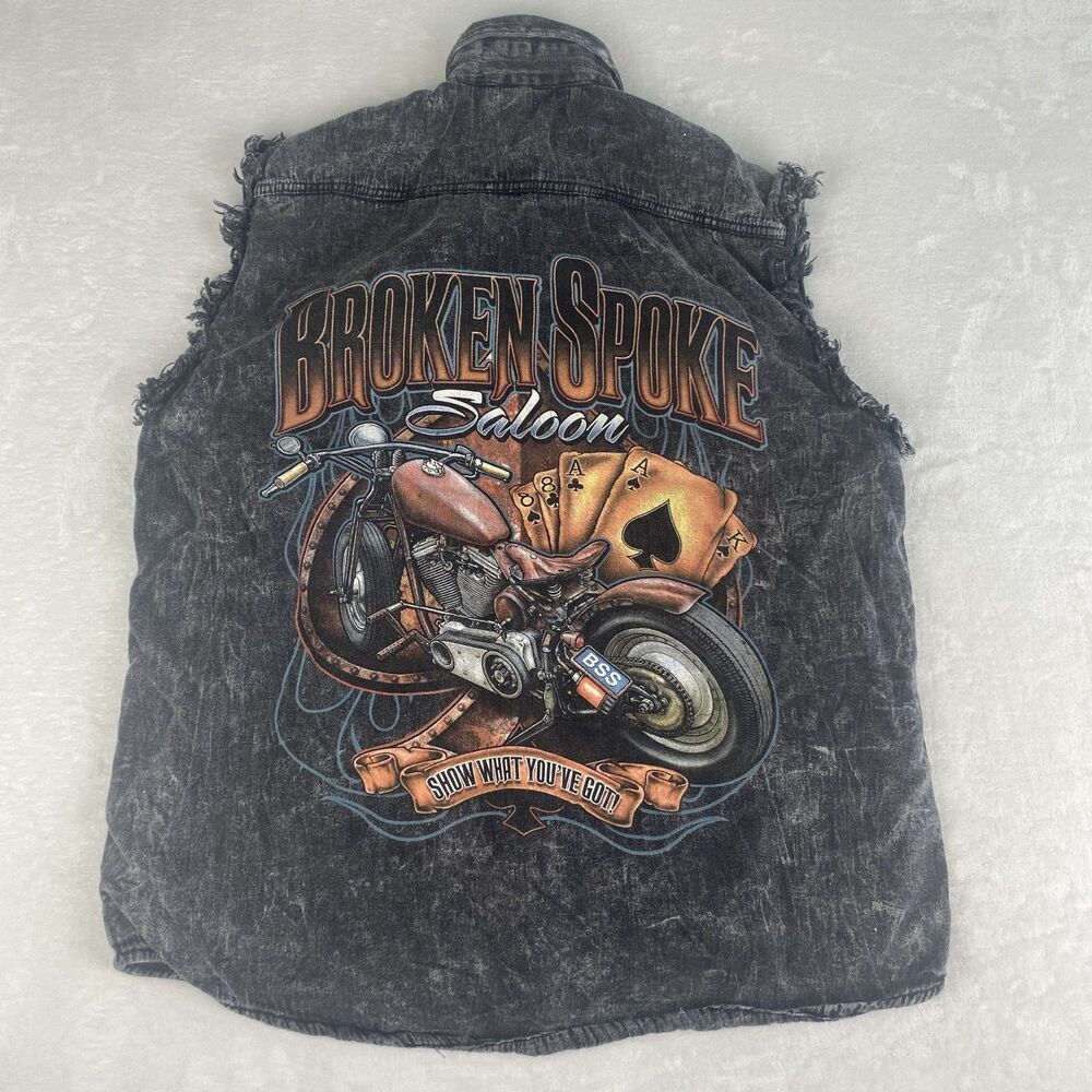 Vance Biker Wear Sleeveless Graphic Shirt Mens Medium Black Motorcycle Shirt
